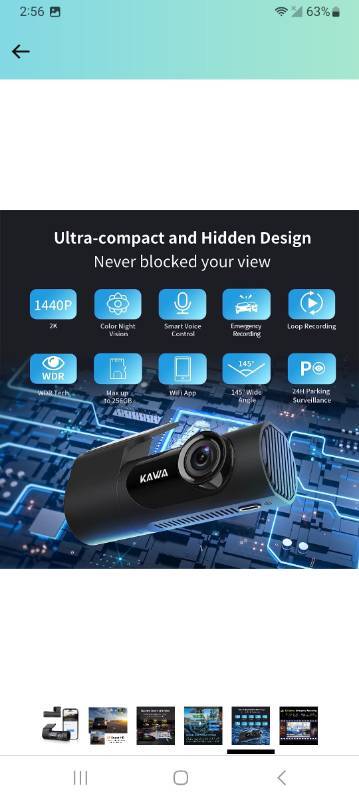 Dash Cam 2K, KAWA WiFi Dash Camera for Cars 1440P with Hand-Free Voice  Control, Night Vision, Mini Hidden Dashcam Front, Emergency Lock, Loop