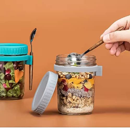 Overnight Oats Container With Lid And Spoon, Overnight Oats  Jars,cereal,milk,vegetable And Fruit Salad Storage Container With  Measurement Marks