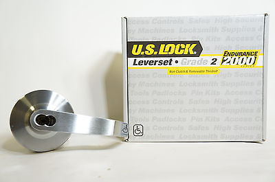 lot 1260 image: US Lock 2050 Series Grade 2 Storeroom Leverset 2 38 Non-Clutch Dull Chrome