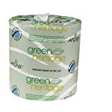 lot 1113 image: Green Heritage 275 4.5 Length x 3.1 Width, 2-Ply Bathroom Tissue (Case of 96 Rolls, 500 per Roll)