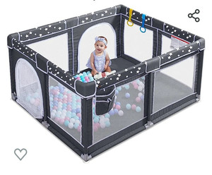 lot 11474 image: Angelbliss Baby PlayPen, Light Grey