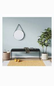 lot 50696 image: Oliver Space Chella Hanging Mirror, Round, Black, Retail $219.00