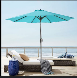lot 52060 image: Jardina Outdoor You Living 9 Patio Umbrella, Turquoise