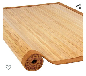 lot 52078 image: 5 X 8 Bamboo Floor Mat Area Rug, Large Bamboo Floor Runner Indoor Outdoor Rug with Non Skid Backing
