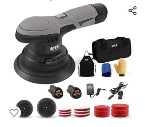 lot 52092 image: Cordless Car Buffer Polisher, SPTA Polisher with 2Pcs 12V Lithium Rechargeable Battery Brushless Polisher with Variable Speed, Portable Polisher with Polishing Pads Kit For Waxing, Used