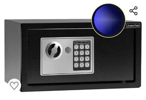 lot 52094 image: JUGREAT Safe Box with Sensor Light, Electronic Digital Security Safe Steel Construction Hidden with Lock Wall or Cabinet Anchoring Design for Home Office Hotel Business 0.55 Cubic Feet Black