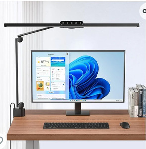 lot 52095 image: Kary LED Desk Lamp, Architect Desk Lamp with Clamp,31.5 Wide Bright Desk Lights (White)