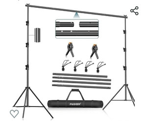 lot 52098 image: Backdrop Stand 6.5x10ft2Mx3M, Photo Video Studio Adjustable Background Stand for Parties, Wedding, Photography, Ad Display, Activity Decoration