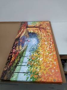 lot 52100 image: Large Fall Canvas Oil Painting