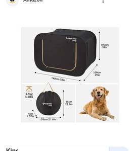 lot 52106 image: KingCamp Pets, Ranger XXL, Portable Pop Up Pet Playpen, Black, Retail $79.99