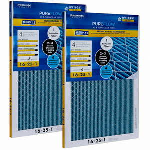 lot 52118 image: PureFlow Home Furnace Air Filter 16x25x1 with 4 Layers of Advanced Filtration Technology MERV-13 Pack-of-1
