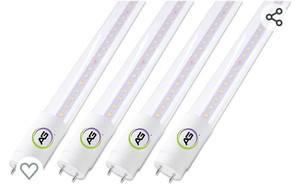 lot 52157 image: Active Grow T8T12 High Output Ballast Bypass 4FT LED Grow Lamp - for Indoor Plants, Herbs, Vegetables, Seeds & Starts - 22W LED Tube - Sun White Pro Full Spectrum - Direct Wire 120-277V - 4-Pack, Used