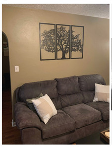 lot 52194 image: 3 Panel Metal Wall Art, Black, (Unknown Brand)