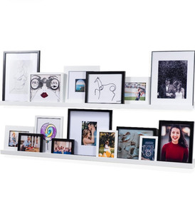 lot 52209 image: Wallniture Denver Modern Wall Mount Floating Shelves, White, 60, Set Of 2