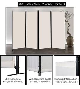 lot 52210 image: Gojooasis Room Dividers Folding Privacy Screen, 4 Panel, 88