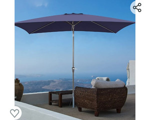 lot 52213 image: TUMUCUTE 6.6x10ft Rectangular Patio Umbrella Outdoor Umbrella Market Table Umbrellas (Navy Blue, 6.6 x 10 ft)