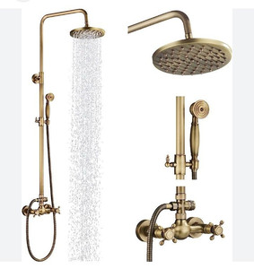 lot 52243 image: Mosson Shower Fixture, Antique Brass