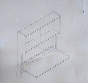 lot 52245 image: Home Office Desk Workstation, R-type Turnover Desk, Walnut