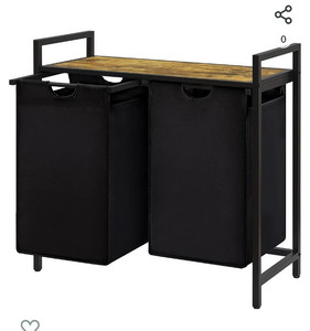 lot 52289 image: Lifewit Laundry Basket, 95L 2 Section Pull out Clothes Hampers, Model 22185.01BL.V1