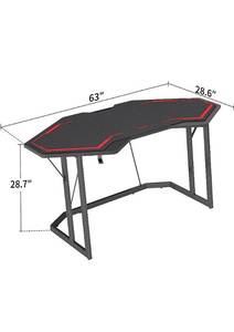 lot 52307 image: CubiCubi Battleship Gaming Desk 63 inch Gamer Workstation, Retail $139.99