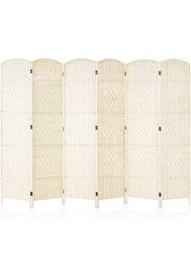 lot 52313 image: Cocostca Room dividers 6 ft. Tall, Extra Wide Freestanding Privacy Scree, (Ivory, 6 Panel) $149.99
