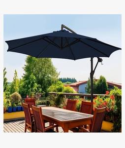lot 52314 image: wikiwiki H Series Patio Offset Hanging Umbrella, 10 FT, Navy Blue, Retail $109.00