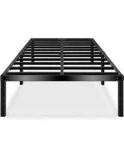 lot 52326 image: Haageep Full Size Bed Frame, 18 Inch Tall, Black