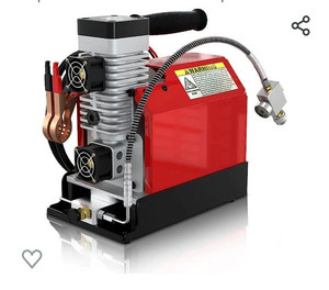 lot 52335 image: Retail$349.99 GX PUMP CS2 Portable PCP Air Compressor, 4500Psi30Mpa, Oil-Free,Powered by Car 12V DC or Home 110V AC with Adapter (Included), Paintball Tank Compressor with Extra Moisture-Oil Separator, Tested