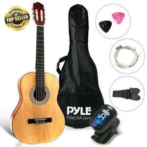 lot 52338 image: PYLE PGACLS82 - 6-String Classic Guitar - 34 Size Scale Guitar (36 -inch) Pink, DIFFERS From Stock Photo