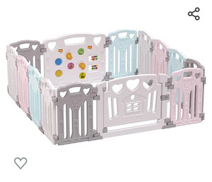 lot 52342 image: Baby playpen Baby Play Pen playpen Kids Activity Centre Safety Play Yard Home Indoor Outdoor New Pen (Macarons Classic Set 14 Panel)