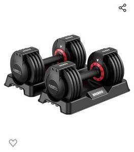 lot 52352 image: Adjustable Dumbbell 2555LB 5 In 1 Single Dumbbell for Men and Women Multiweight Options Dumbbell with Anti-Slip Nylon Handle Fast Adjust Weight for Home Gym Full Body Workout Fitness