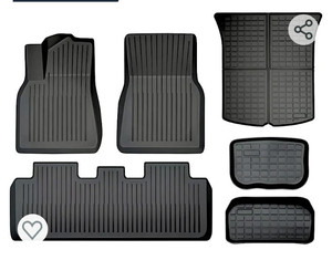 lot 52361 image: SUPER LINER Floor Mats for Tesla Model Y 5-Seat 2021-2023 Custom Fit All Weather TPE Cargo Liner Cargo Trunk Accessories (Does NOT fit 7-Seat) (Tesla Model Y Floor Mats Full Set)