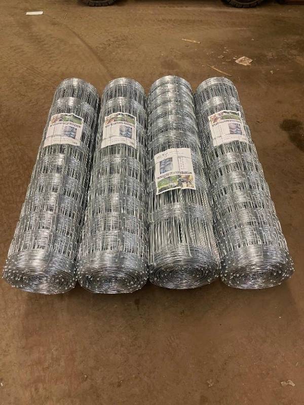 lot 1010B image: NEW LOT OF (4) 330 FEET X 4 FT ANIMAL FIELD FENCE FENCING ROLLS