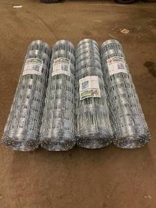 lot 1010E image: NEW LOT OF (4) 330 FEET X 4 FT ANIMAL FIELD FENCE FENCING ROLLS