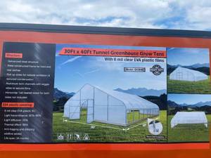 lot 1024 image: NEW 30X40X12 FT TUNNEL GREENHOUSE BUILDING
