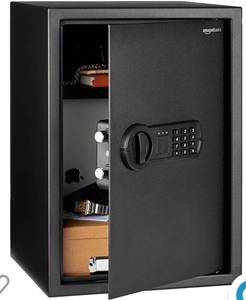 lot 30315 image: Amazon Basics Steel Home Security Safe with Programmable Keypad Lock, Secure Documents, Jewelry, Valuables, 1.8 Cubic Feet, Black, 13.8W x 13D x 19.7H