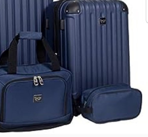 lot 30316 image: Travelers Club Midtown Hardside 3-Piece Luggage Travel Set, Expandable, Navy Blue (B07RXWT315)