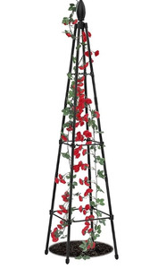 lot 30328 image: Garden Obelisk Trellis for Climbing Plants Outdoor, Plant Trellis for Potted Plants Climbing Indoor, 4ft Pyramid Trellis Tripod Shaped Trellis Tomato Cages Flower Trellis Cucumber Trellis 2 Pack