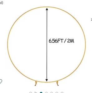 lot 30329 image: Gold Round Wedding Arch Stand, Metal Circle Balloon Arch Backdrop Stand Frame, Garden Ballon Flower Arch Holder Stand for Wedding, Birthday Party, Wedding, Birthday Party (Gold)