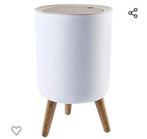 lot 30331 image: Trash can��7Liter1.8 Gallon Garbage can with Press top Lid��Nordic Modern Waste Basket��Plastic Trash bin Suitable for Kitchen, Bathroom, Bedroom, Living Room, Office, Outdoor��Dog Proof Trash can