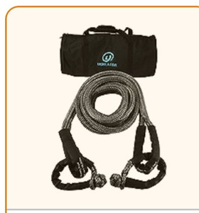 lot 30336 image: Ucreative 1 x 30 Kinetic Recovery & Tow Rope Kit Max 48,000 lbs Breaking Strength with 2PCS Synthetic Soft Shackles for Off-Road Vehicle 4WD Pick Up Truck SUV (Gray)