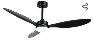lot 30339 image: Ohniyou 52 Ceiling Fan with Lights Black,3 Reversible Blades Led Ceiling Fans with light and remote,Outdoor Ceiling fans for Patios Bedroom Kitchen Nursery Conference