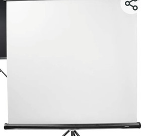 lot 30351 image: JS JULIUS STUDIO 110 Collapsible White Projector Screen with Stand Kit, 5ft.(W) x 7ft.(H) Foldable & Adjustable Background Backdrop, Aluminum Case, Photo Video, Professional Photography, JSAG666