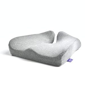lot 30366 image: Cushion Lab Patented Pressure Relief Seat Cushion for Long Sitting Hours on OfficeHome Chair, Car, Wheelchair - Extra-Dense Memory Foam for Hip, Tailbone, Coccyx, Sciatica - Light Grey (B08RCV3MRP)