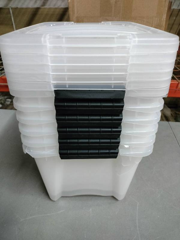 IRIS USA 19qt 6Pack Clear View Plastic Storage Bins with Lids and