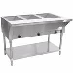 Advance Tabco Three Pan Electric Steam Table with Undershelf