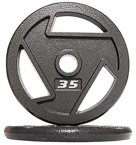 Balancefrom Olympic 2-Inch Cast Iron Plate Weight Plate for Strength Training and Weightlifting, 5-Pound, Single