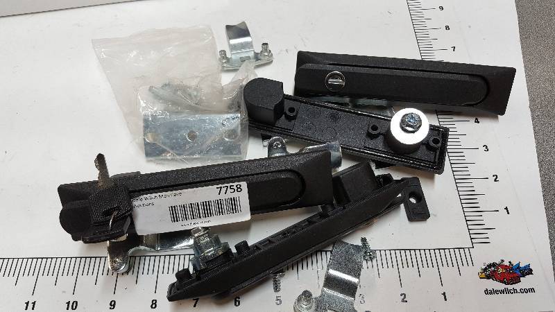 lot 7758 image: 4 new and they look like locker door or tool box handles with hardware.