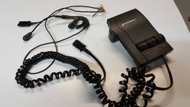 lot 7379 image: Plantronics M12 Vista Headset Amplifier with headset