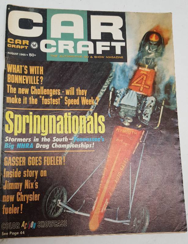 lot 7270 image: August 1965 Car Craft magazine with fun to read the articles and look at the advertising in it